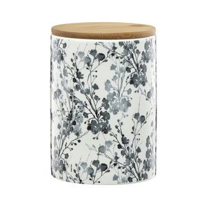 Recipient depozitare cu capac din bambus Ambition Tuvo, 1.11 l, model floral