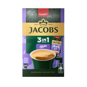 Cafea instant Jacobs 3 in 1 Milka, 24 x 12.4 g