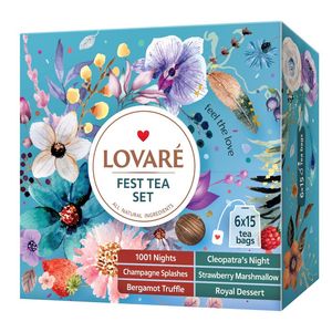 Colectie de ceai asortat Lovare Fest Tea Set, 90 pliculete, 157.5 g