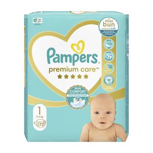 Scutece Pampers Premium Care, marimea 1, 2-5kg, 72 bucati