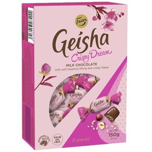 Praline de ciocolata cu umplutura de alune si fulgi de orez Fazer Geisha Crispy Dream, 150 g