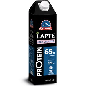 Lapte de consum semidegresat Olympus High Protein, fara lactoza, 1.5% grasime, 1 l