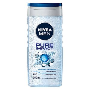 Gel de dus Nivea Men Pure Impact 3 in 1, 250 ml