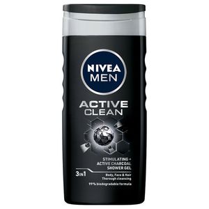 Gel de dus Nivea Men Active Clean 3 in 1, 250 ml