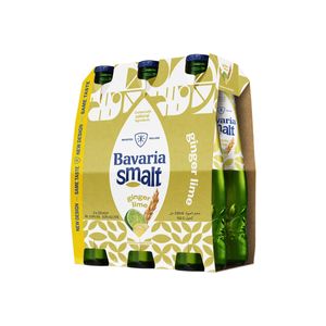 Bere blonda aromatizata fara alcool Bavaria Smalt Ginger Lime, 6 x 0.33 l