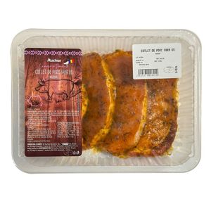 Cotlet de porc fara cos condimentat Auchan La Masa in Romania, +/- 1 kg