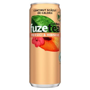 Bautura necarbogazoasa cu ceai negru, piersici si hibiscus Fuzetea, doza, 0.33 l