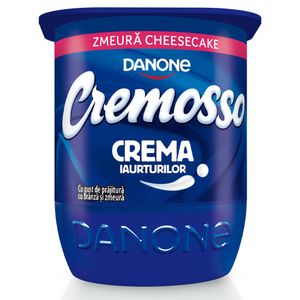 Iaurt cu zmeura si cheesecake Danone Cremosso, 125 g