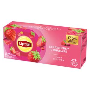 Ceai de fructe Lipton cu capsuni si Rubarba, 20 plicuri