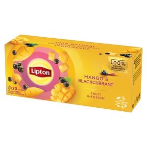 Ceai de fructe Lipton cu mango si coacaze negre, 20 plicuri