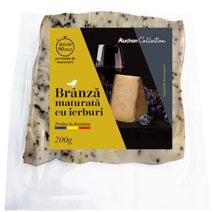 Branza maturata cu ierburi Auchan Collection, 200 g