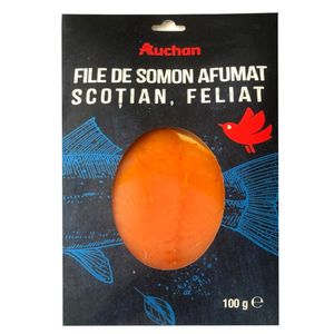 Somon file afumat Auchan, 100 g