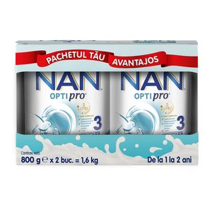 Lapte de crestere Nestle NAN Optipro 3, 1+ ani, 2 x 800g