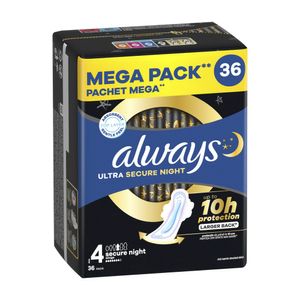 Absorbante Always Ultra Secure Night, 36 bucati