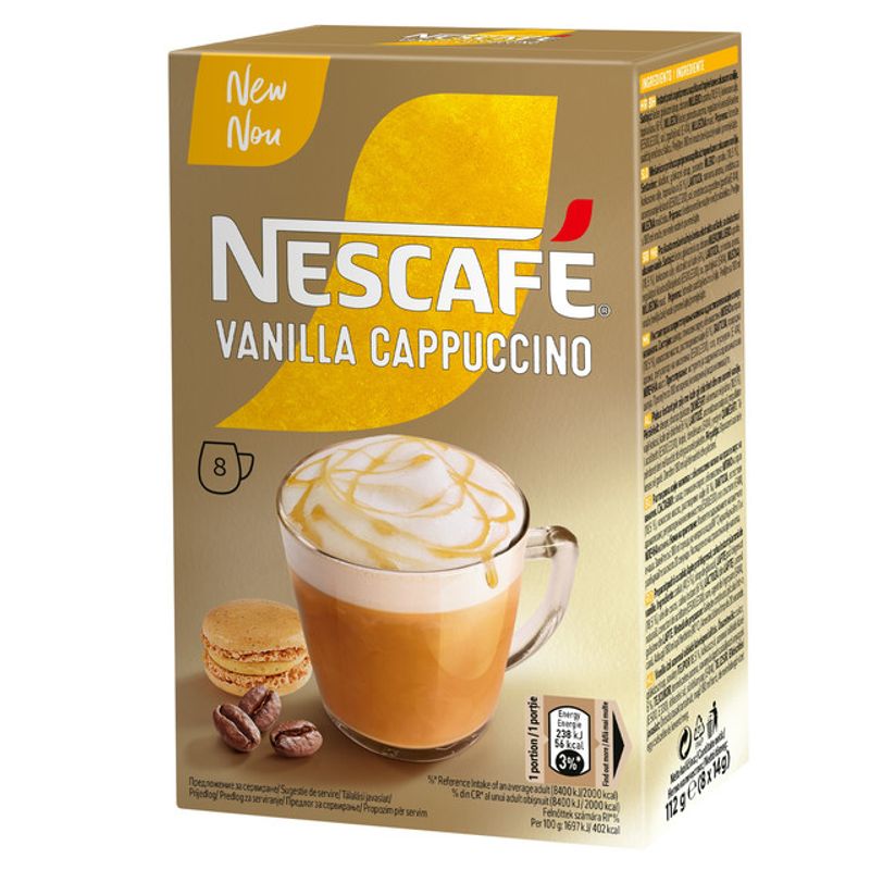 cafea-instant-nescafe-cappuccino-vanilla-8-x-14-g