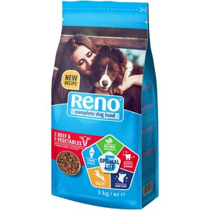 Hrana uscata pentru caini adulti Reno, vita si legume, 3 kg