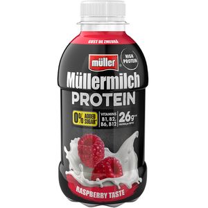 Bautura proteica Muller cu gust de zmeura, fara zahar, 400 g