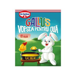 Vopsea oua praf Dr. Oetker Gallus, culoare galben, 7 g