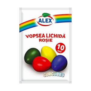 Vopsea oua lichida Alex, culoare rosu, 5 ml
