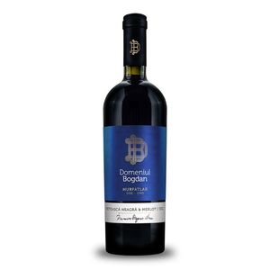 Vin rosu sec ecologic Domeniul Bogdan, Feteasca Neagra si Merlot, 0.75 l