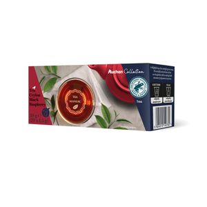 Ceai negru cu zmeura Auchan, 20 x 1.5g