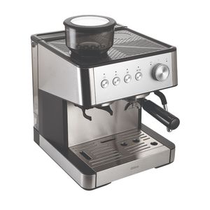 Espressor manual cu rasnita incorporata Qilive Q.5233, 1650W, 15 bari, argintiu