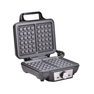 Aparat pentru vafe Qilive Q.5459, 1000W, termostat reglabil, placi antiaderente, negru/argintiu