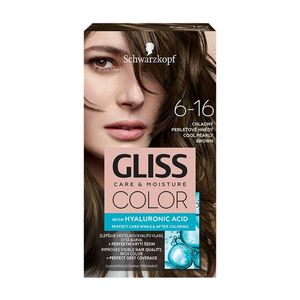 Vopsea de par Schwarzkopf Gliss Care&Moisture Color, 6-16 Cool Pearly Brown, 142.5ml