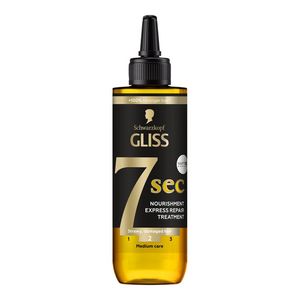 Tratament pentru par uscat, lipsit de stralucire Gliss 7SEC Oil Nutritive, 200 ml