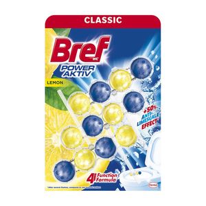 Odorizant pentru toaleta Bref Power Aktiv Lemon, 3 x 50 g