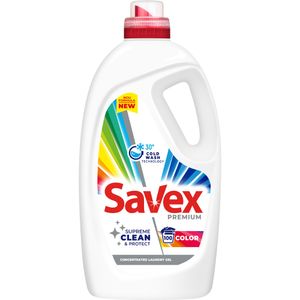 Detergent lichid pentru rufe Savex Premium Color, 100 spalari, 4.5 l