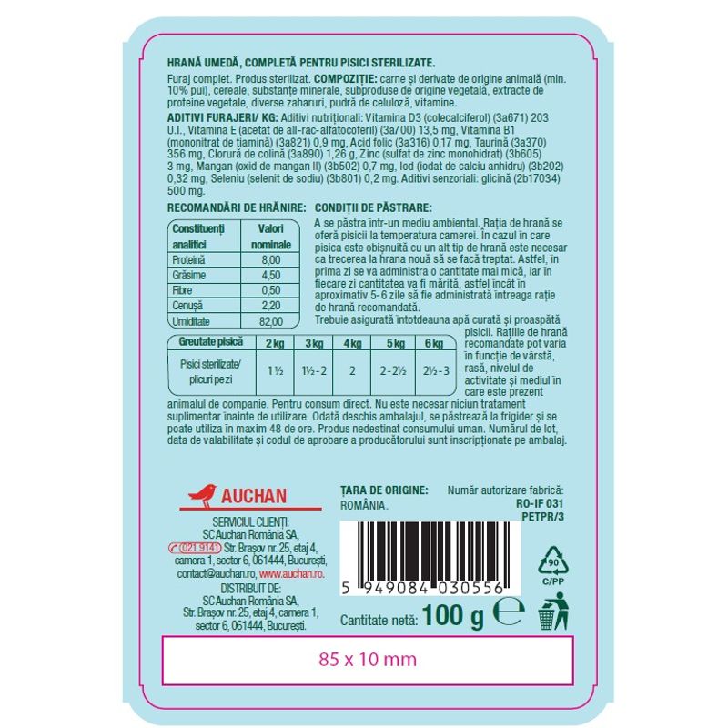 hrana-umeda-pentru-pisici-sterilizate-auchan-pui-100-g