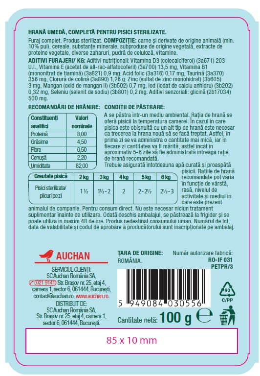 hrana-umeda-pentru-pisici-sterilizate-auchan-pui-100-g