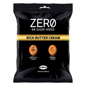 Bomboane fara zahar cu crema de ciocolata si caramel Zero, 80 g