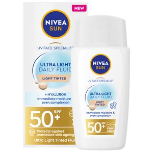 Fluid pentru fata Nivea Sun UV Face Specialist Ultra Light Tinted Daily SPF 50+, 40 ml