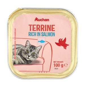Pate cu somon pentru pisici adulte, Auchan, 100 g