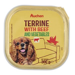 Pate cu vita si legume pentru caini adulti Auchan, 300 g