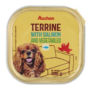 Pate cu somon si legume pentru caini adulti Auchan, 300 g