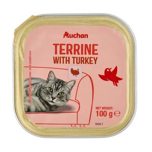 Pate cu curcan pentru pisici adulte Auchan, 100 g
