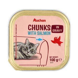 Hrana umeda pentru pisici adulte Auchan, somon, 100 g