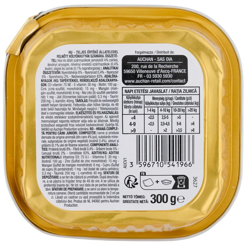 pate-cu-pui-pentru-caini-juniori-auchan-300-g