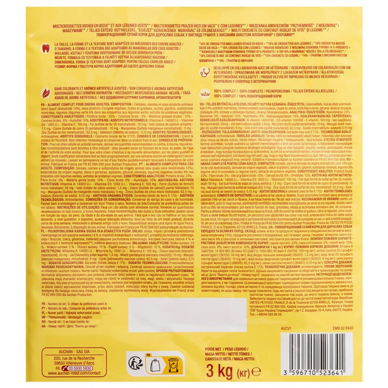 hrana-uscata-pentru-caini-adulti-auchan-vita-si-legume-3-kg