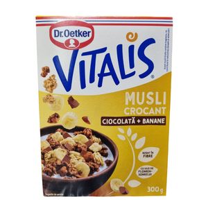 Musli crocant cu banane si ciocolata Dr. Oetker Vitalis 300 g