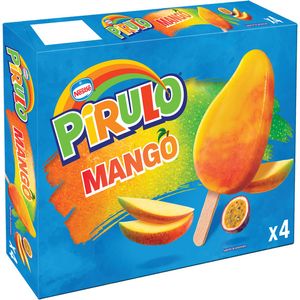 Inghetata pe baza de apa cu mango si fructul pasiunii Pirulo Mango, 4 bucati