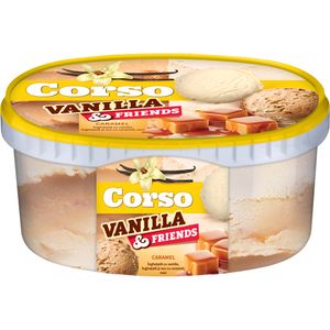 Inghetata cu vanilie, caramel, sos cu caramel si nuci Corso Vanilla & Friends, 1200 ml
