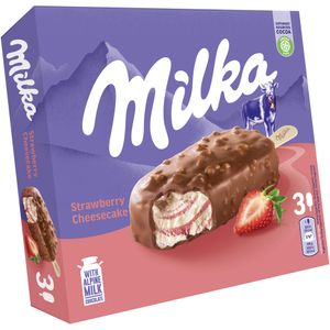 Inghetata pe bat Milka Strawberry Cheesecake, 270 ml