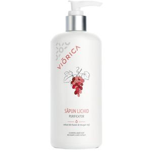 Sapun lichid purificator Viorica, cu extract din frunze de struguri rosii, 500 ml