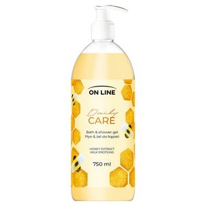 Gel de dus On Line Daily Care Honey extract & Milk Proteins, 750 ml
