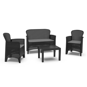 Set mobilier Progarden Jungle, 1 masa , 1 canapea si 2 scaune, perne incluse