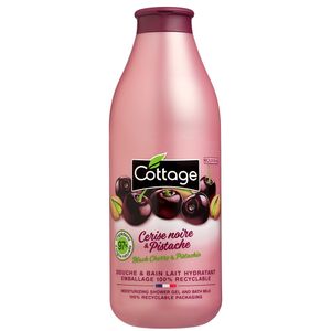 Gel de dus & lapte de baie Cottage Cirese negre & Fistic, 750 ml